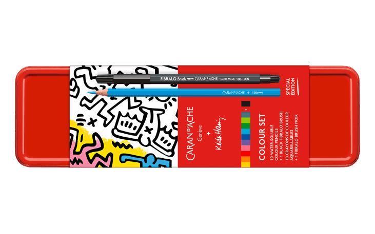 ★限定品 キース・ヘリング カラーセット スペシャルエディション Colour Set CARAN D'ACHE x Keith Haring 水溶性色鉛筆 フェルトペン 展_画像2