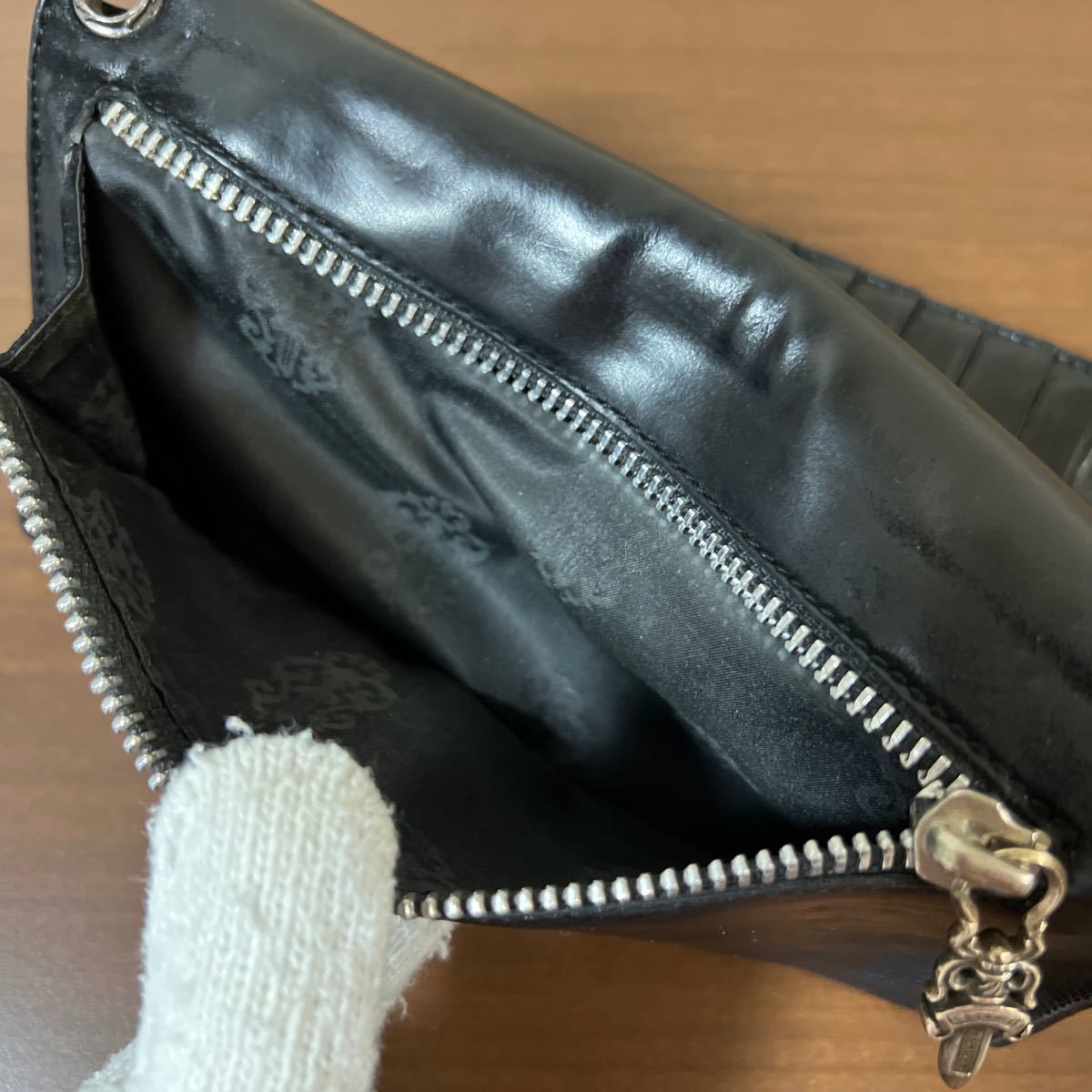 クロムハーツ CHROME HEARTS WAVE ウェーブ ウォレット スタースナップボタン 長財布 財布_画像8