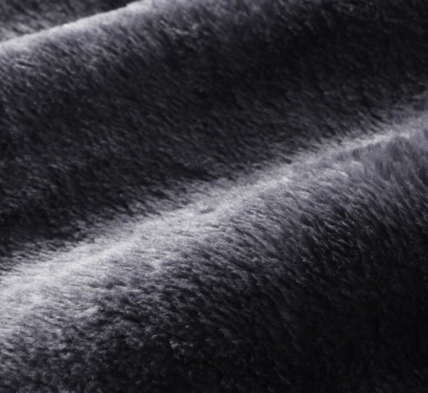 上質マイクロファイバー 厚い 毛布 の単品 クイーンサイズ 色-ジェットブラック/発熱わた入り 洗える_画像2
