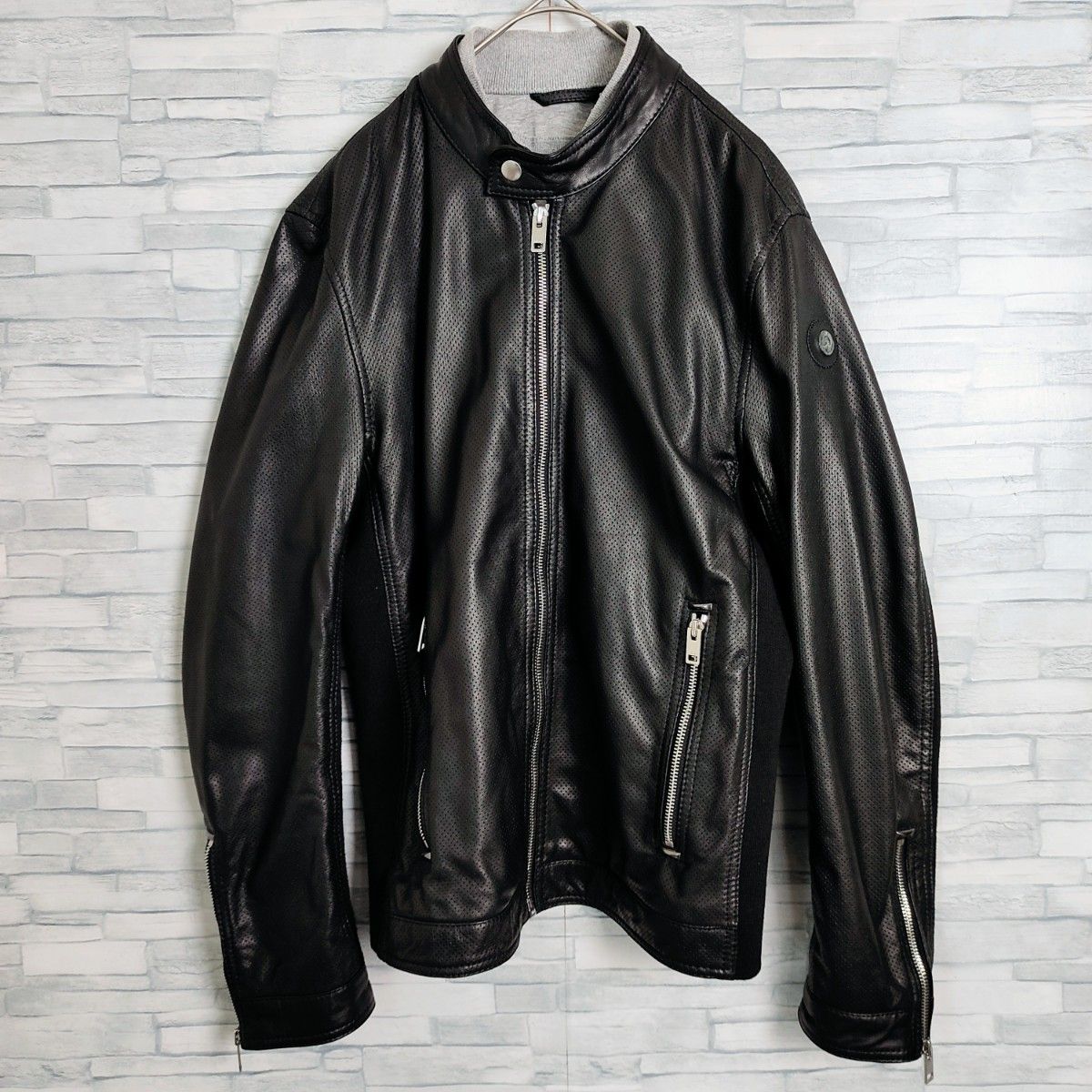 超希少】ディーゼル 羊革パンチングシングルライダース 超希少】ディーゼル 羊革パンチングシングルライダース