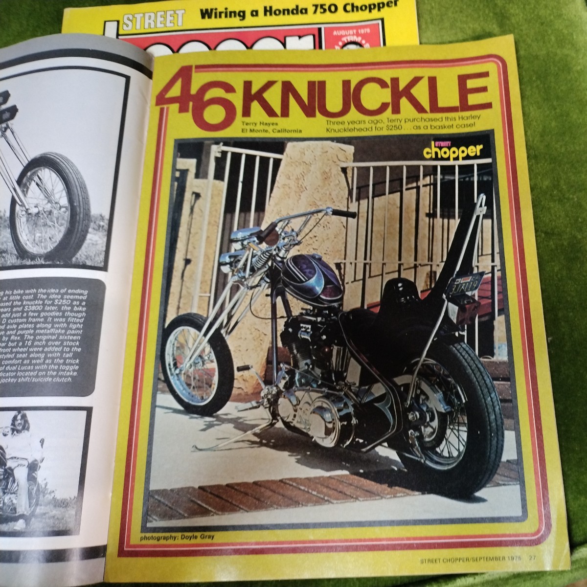 ストリートチョッパー誌　street chopper 1975年7、8、9月号　ハーレーダビッドソン CUSTOM チョッパー_画像3