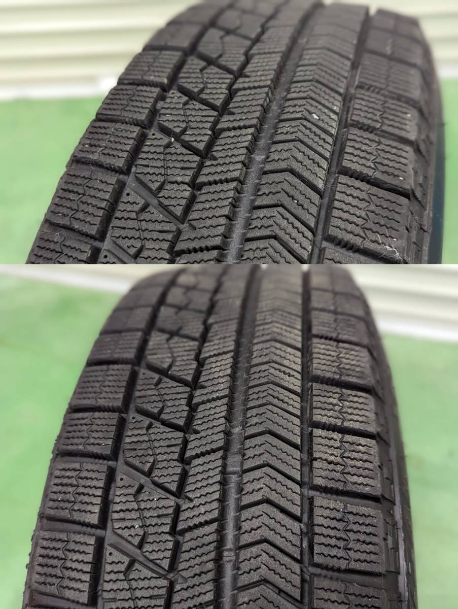 バリ山【185/65R15アルミ付スタッドレス4本 ブリヂストンVRX◆ｂB ノート フリード ティーダ アクア イスト カローラ デミオ等　深溝_画像8