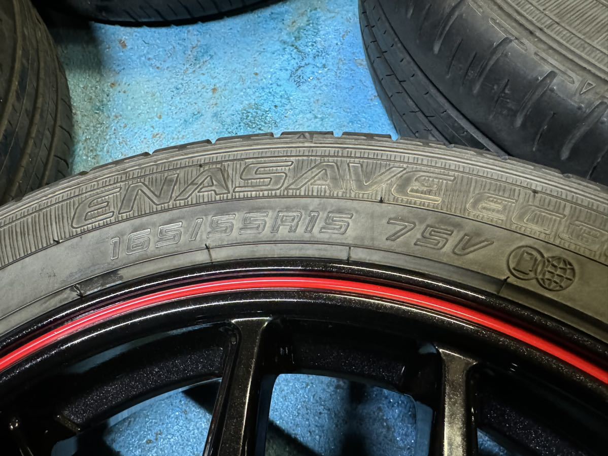 ホイール未使用 JPスタイル ジェファ 15インチ 4.5j +45 ダンロップ エナセーブ EC300+ 165/55R15 2020年 N-BOX スペーシア タント_画像4