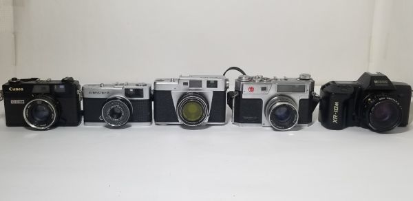 【未点検・未清掃】Canon / Condor / FUJICA / OLYMPUS / RICOH / TOPCON / YASHICA フィルムカメラ【10台セット】_画像5