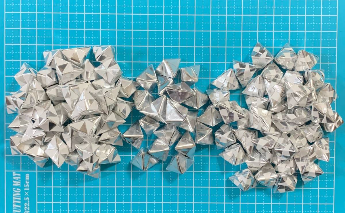 《折り紙 立体・三角錐(中)　100個 銀色①》_画像5