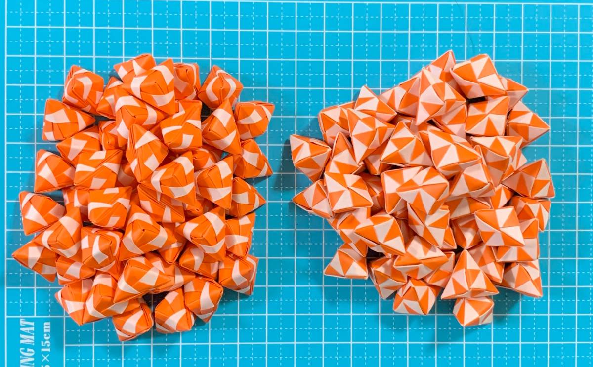 《折り紙 立体 三角錐(中) 100個 オレンジ①》_画像5
