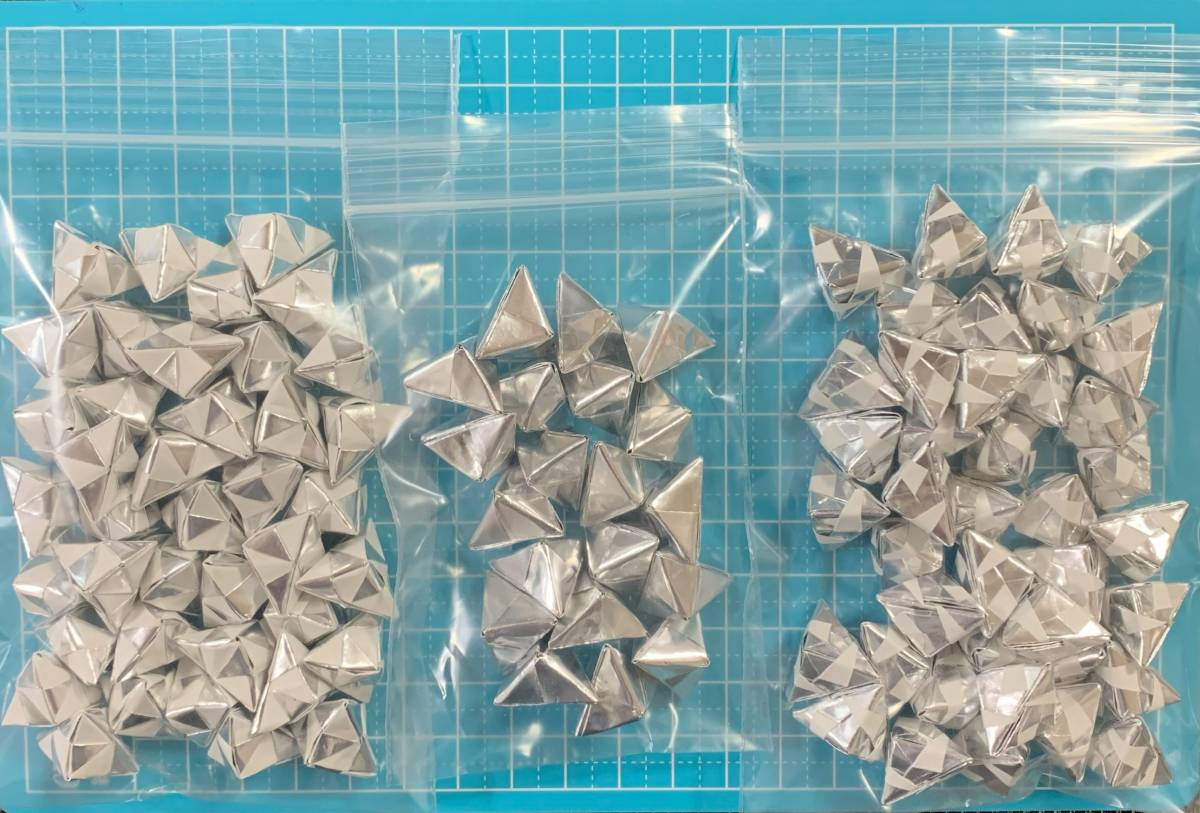 《折り紙 立体・三角錐(中)　100個 銀色①》_画像6