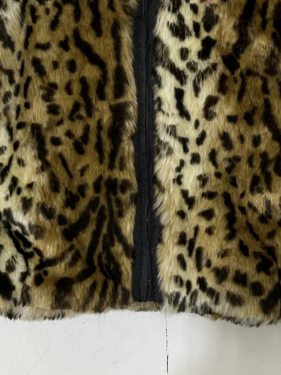  new goods unused [Stussy Women] Stussy wi men Leopard leopard print no color short Drop shoulder fur jacket 