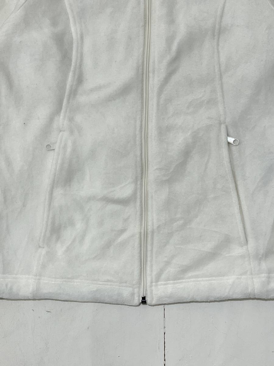 【Columbia】コロンビア スタンドカラー ジップアップ フリースジャケット アウトドア ロゴ 刺繍 白 ホワイト XL6445