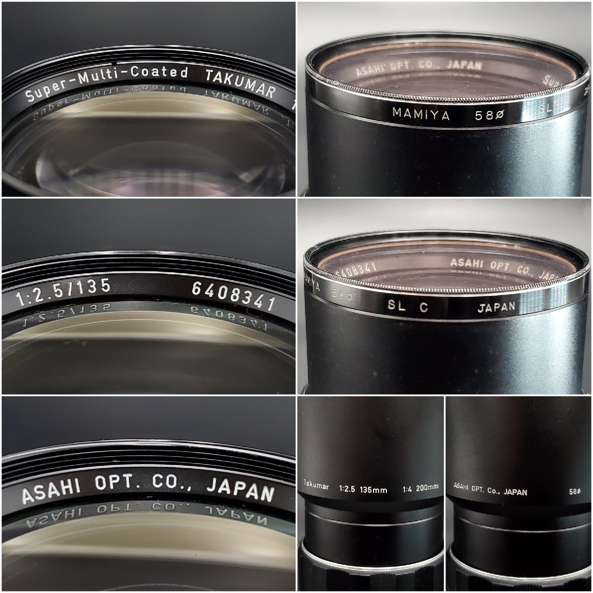 【宝蔵】ASAHI PENTAX アサヒ ペンタックス カメラレンズ 1:2.5/135 6408341 Super‐Multi‐Coated TAKUMAR MAMIYA 58 現状品_画像9