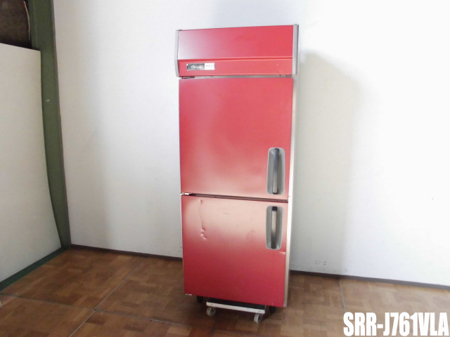 中古厨房 業務用 パナソニック 縦2面 冷蔵庫 SRR-J761VLA 521L 100V レッド W745×D650×H1930mm 2013年製