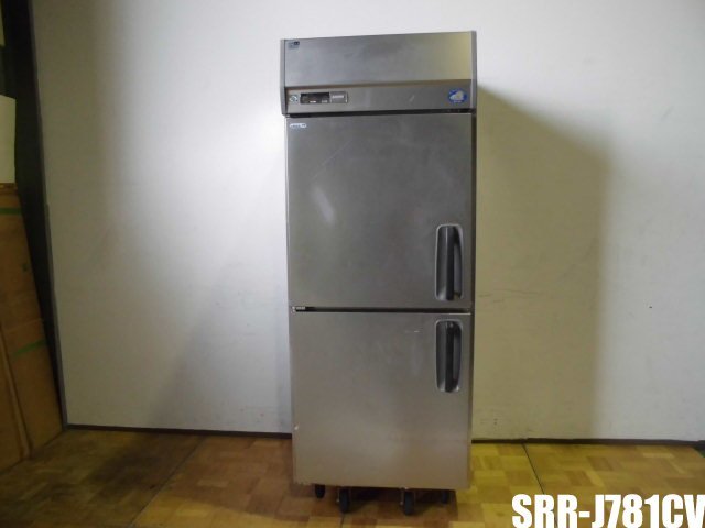 Используемый кухонный бизнес Sanyo Sanyo Вертикальный двухсторонний двухсторонний двухсторонний холодильник SRR-J781CV 100 В замороженные 306L холодильник 306L 1 замороженная серия J W750 × D800 × H1950 мм