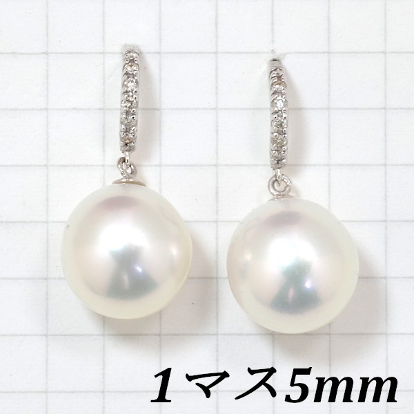 [ first come, first served . special price ][ new goods prompt decision ]K18WG south . White Butterfly pearl approximately 11.5mm/ diamond 0.1ct earrings 6 month birthstone pearl color .. beautiful joting . pretty! EM186