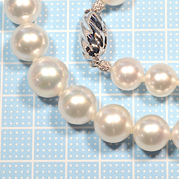 【早い者勝ち卸特価】【新品】南洋白蝶真珠ネックレス 約12.4～10mm 約45cm 色照り綺麗 傷微 PNM048_画像5