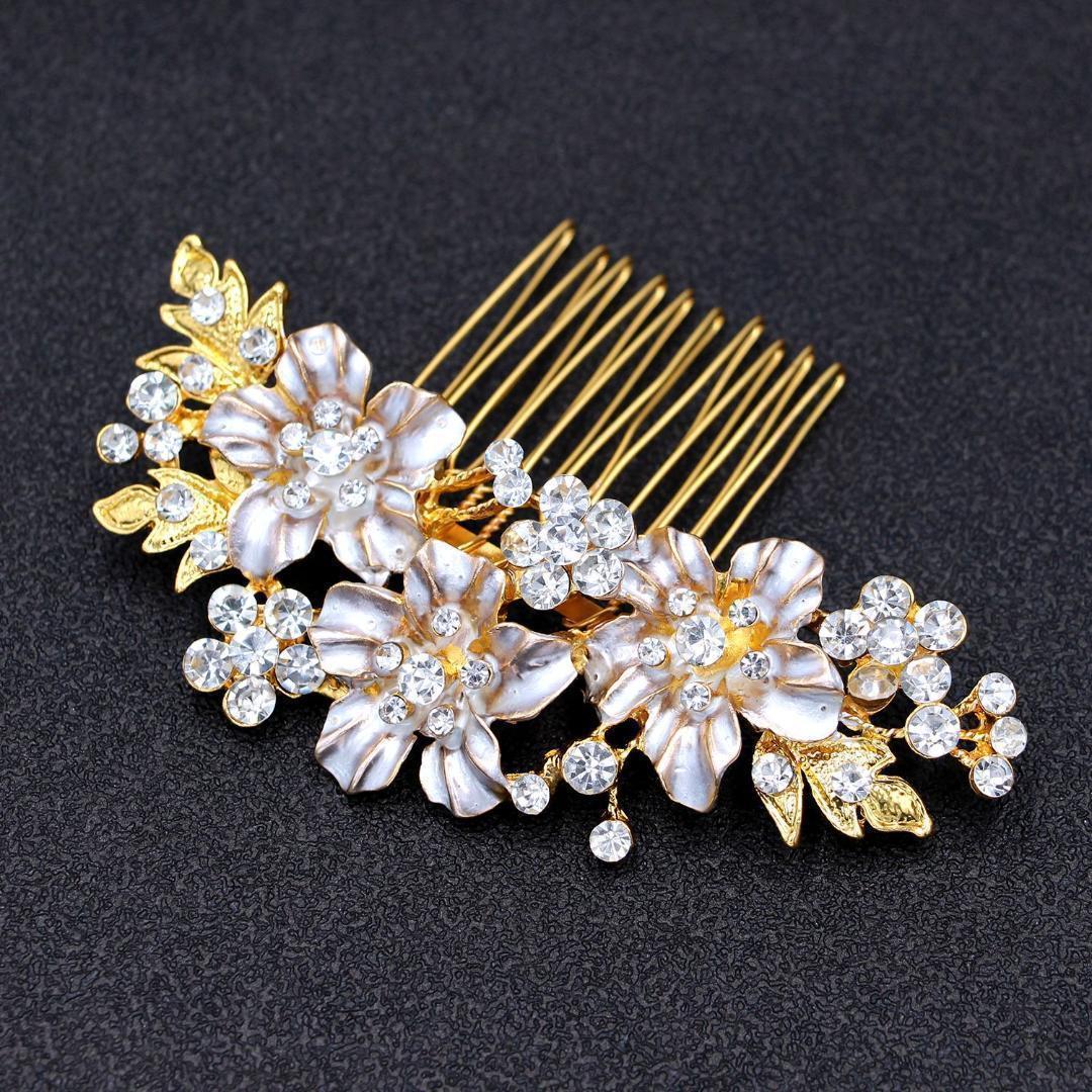  hair accessory flower Gold pearl hair ornament wedding head dress hairpin ornamental hairpin wedding . stop Japanese clothes 