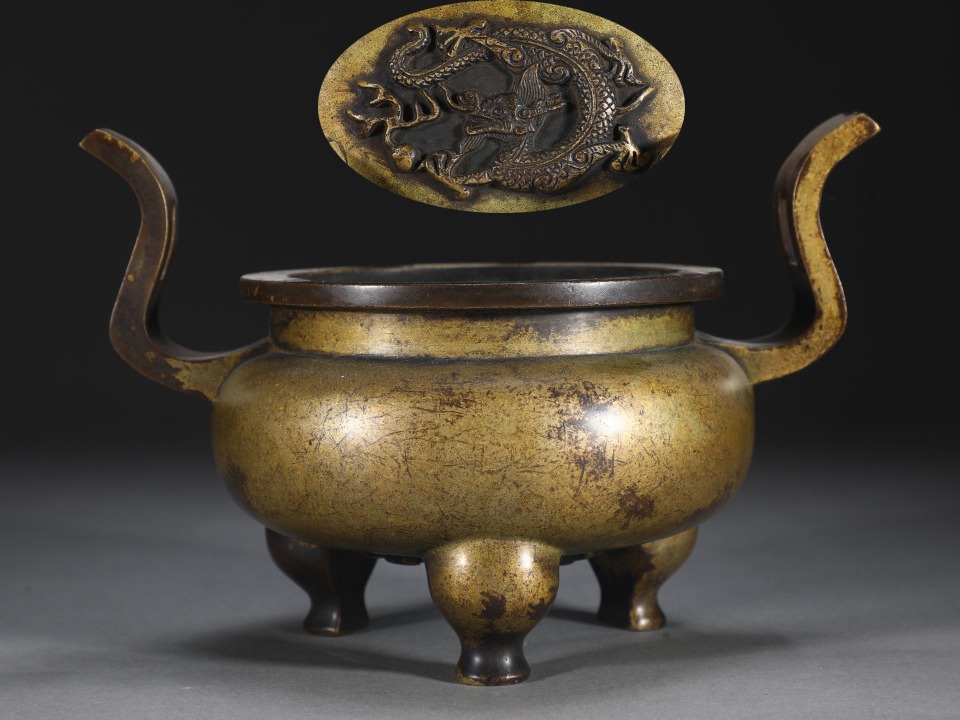 細工銅製 純銅龍銅壺 やかん 置物8 - 置物