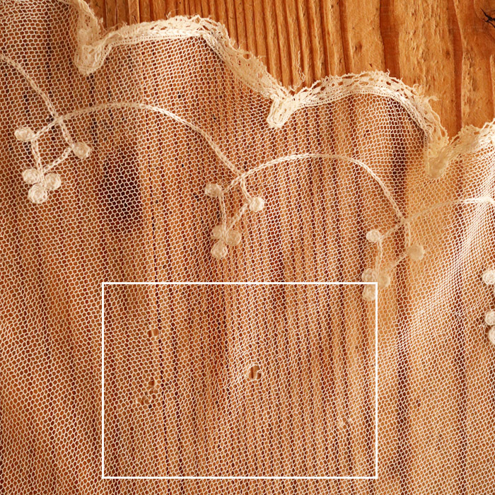 【806】フランス アンティーク ヴィンテージ チュールレース ヴェール 刺繍 スカラップ ディスプレイ ハンドメイドの材料 リメイク_画像10