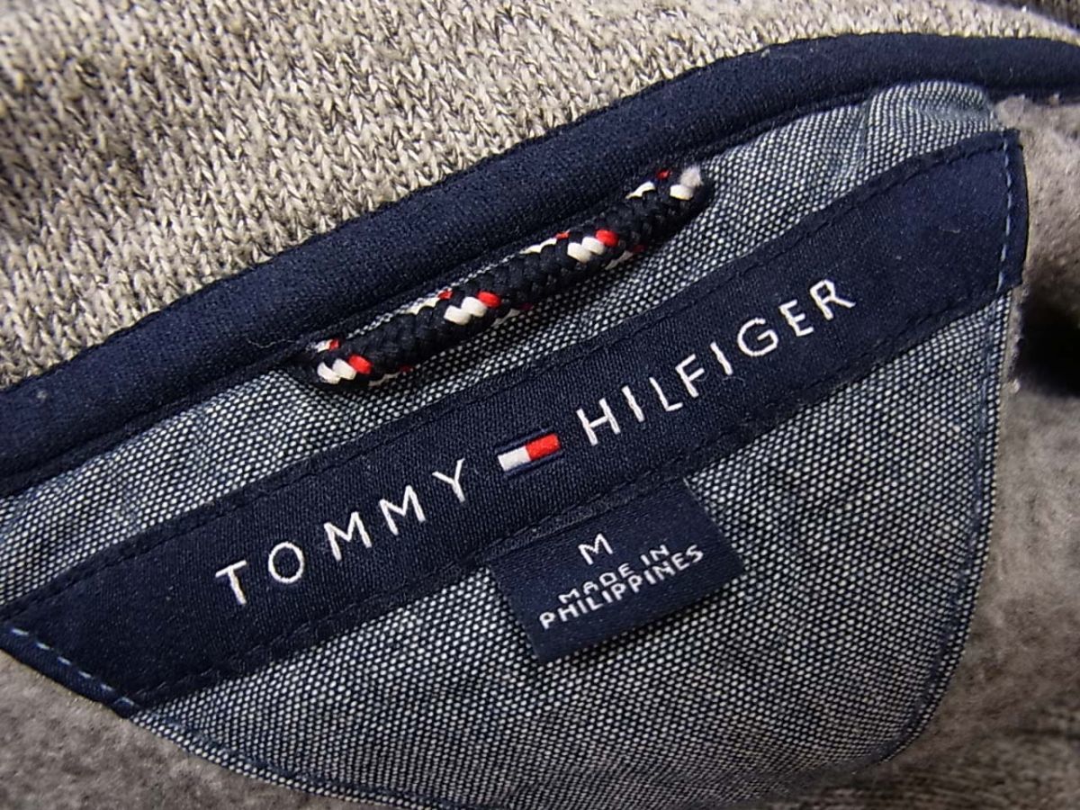 ☆TOMMY HILFIGER トミーヒルフィガー ジップジャケット 裏起毛 杢グレー M メンズ 1円スタート_画像3