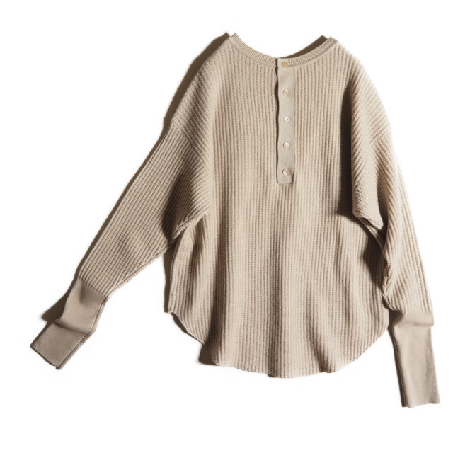  as good as new *L\'Appartement Cashmere Thermal Knit back Henry cashmere 100% waffle thermal knitted beige *50760 jpy 