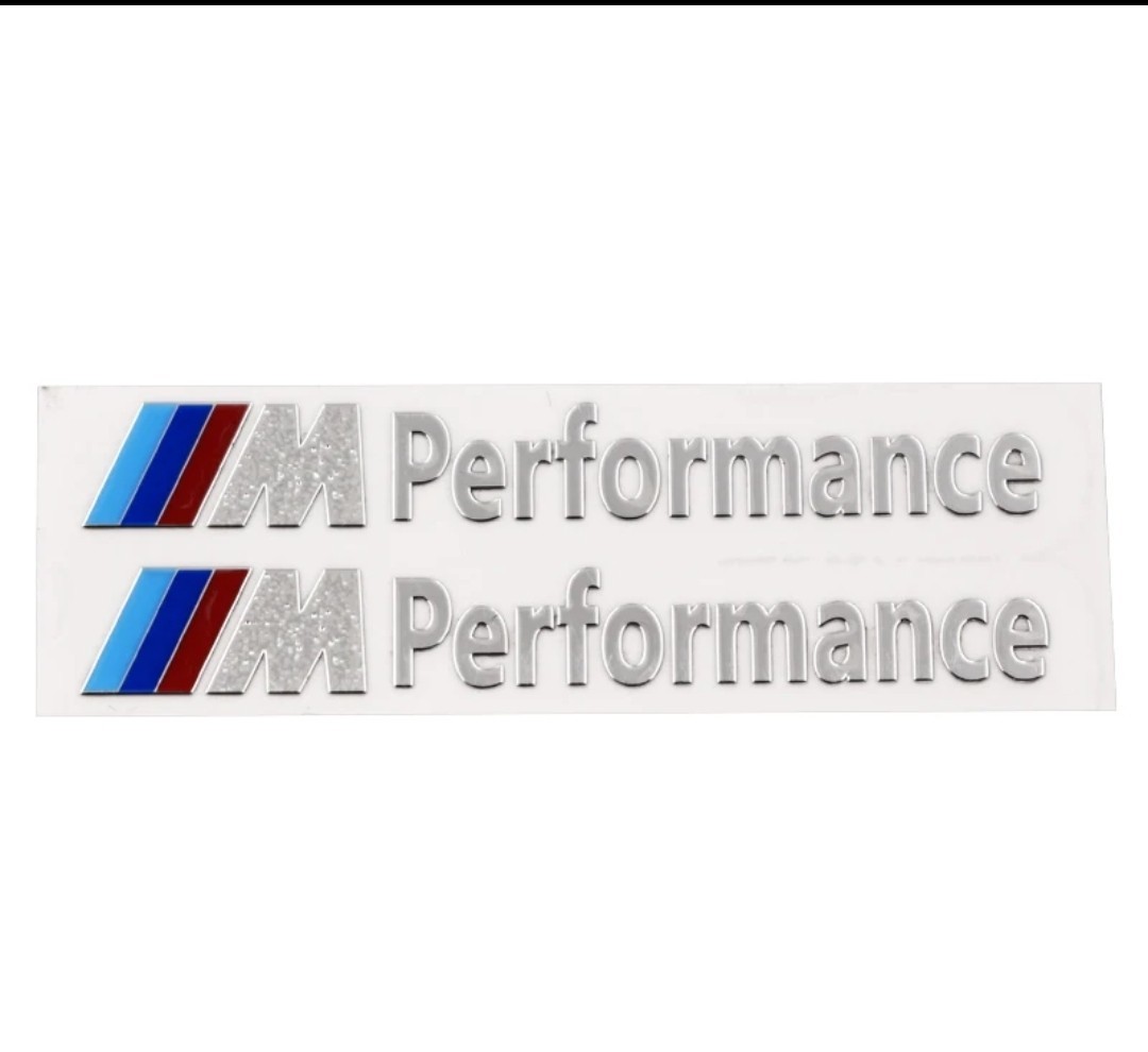 BMW【MPerformance】カラー メッキ調ステッカー 2P■Mシリーズ MSport MPower E36 E39 E46 E60 E90 F10 F20 F30 x1x2x3x4x5x6x7x8 320 325_画像2