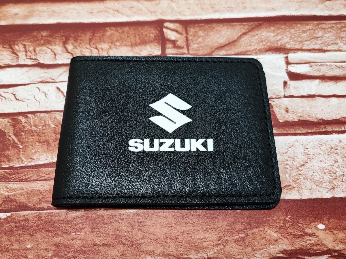  Suzuki кожа футляр для карточек [ черный ] тонкий # Jimny Every Wagon Cross Be Wagon R Alto Lapin Spacia Hustler Swift 