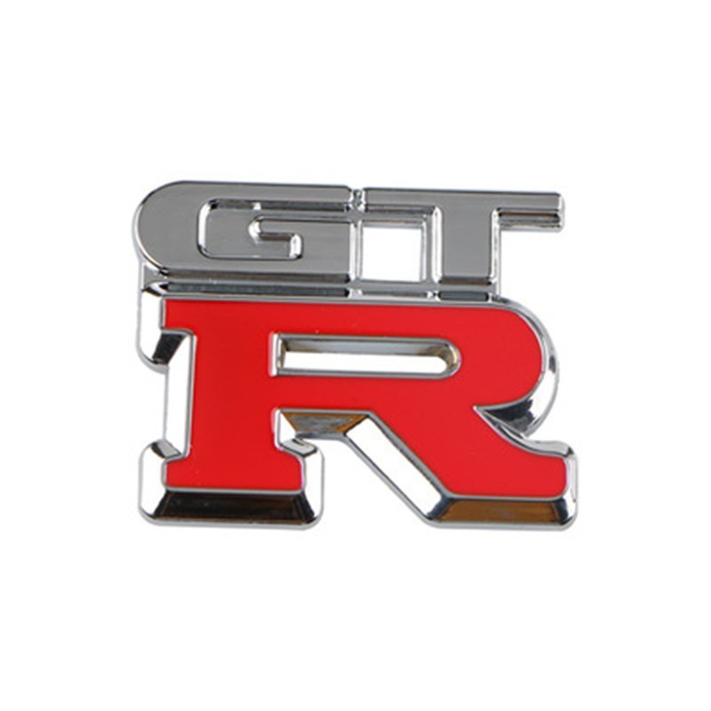 日産 GT-R エンブレム【メッキ&レッドB】R35 GTR ジーティーアール スカイライン フェアレディZ エクストレイル ノート セレナ キックス_画像3