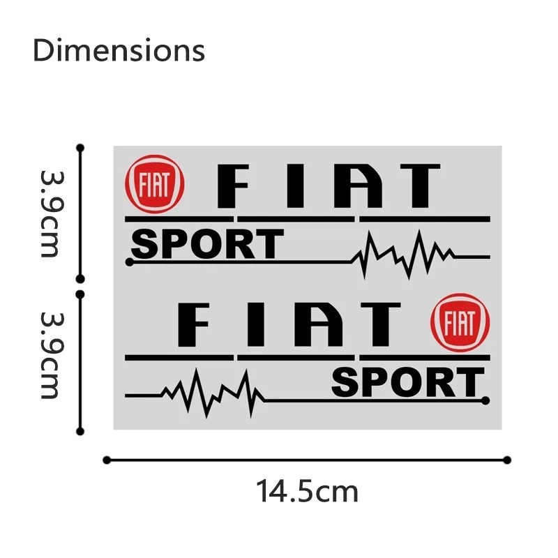 フィアット SPORT ドアミラー ウィンドウ ステッカー ２P【ブラック】500C 500X 500S 500L 124 125 595 695 ニューパンダ アバルト プント_画像4