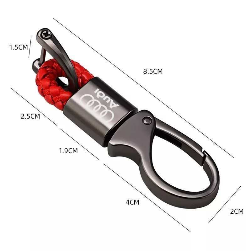 訳あり アウディ コンパクトキーホルダー【レッド】カラビナ A1 A3 A4 B5 B6 B7 B8 A5 C5 A6 C6 c7 A7 A8 A1 V8 Q3 Q5 Q7 SQ5 S-line RS_画像3