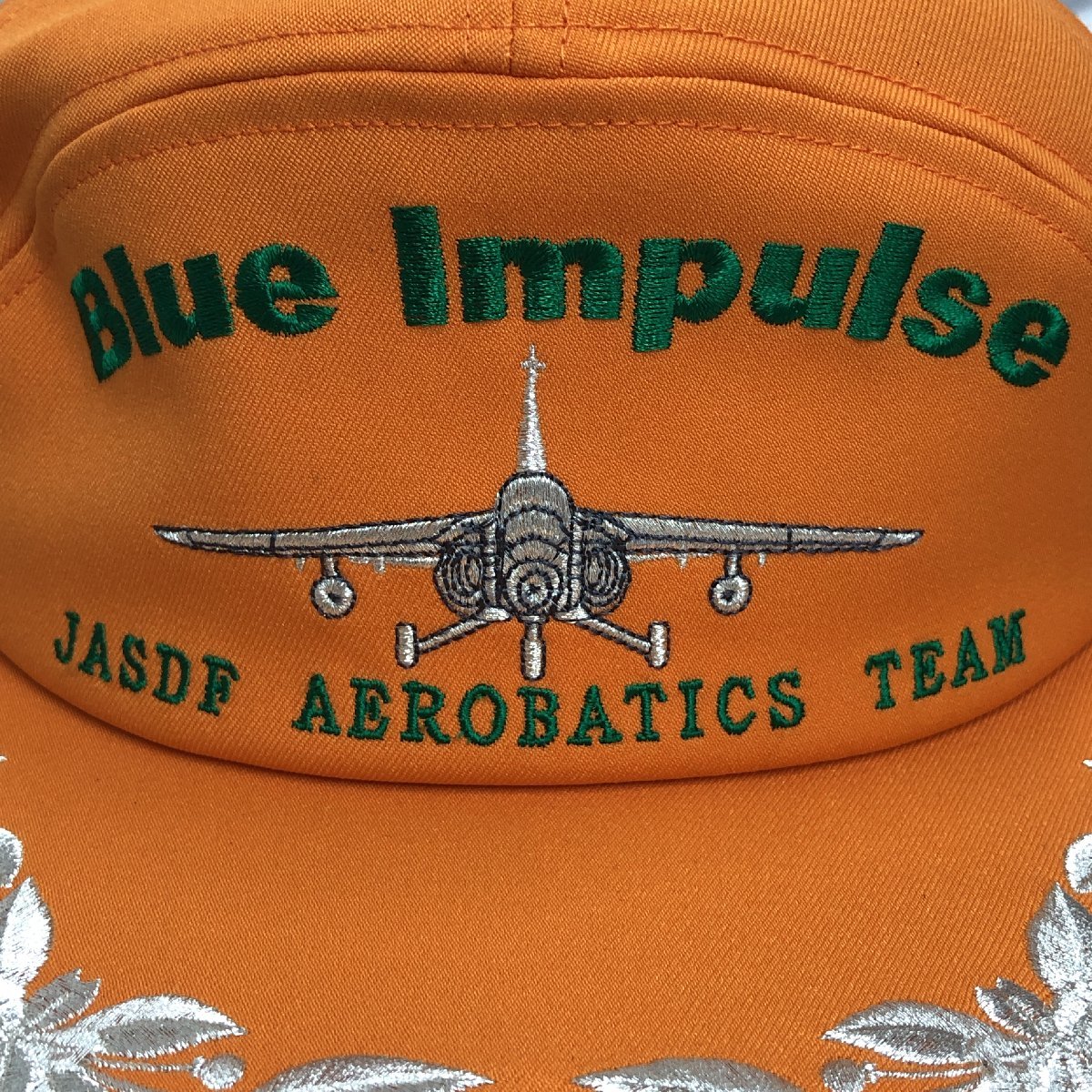 【未使用長期保管/インボイス登録店/KU】航空自衛隊 ブルーインパルス JASDF AEROBATIC TEAM キャップ オレンジ系 刺繍 帽子　MZ1204/0002_画像9