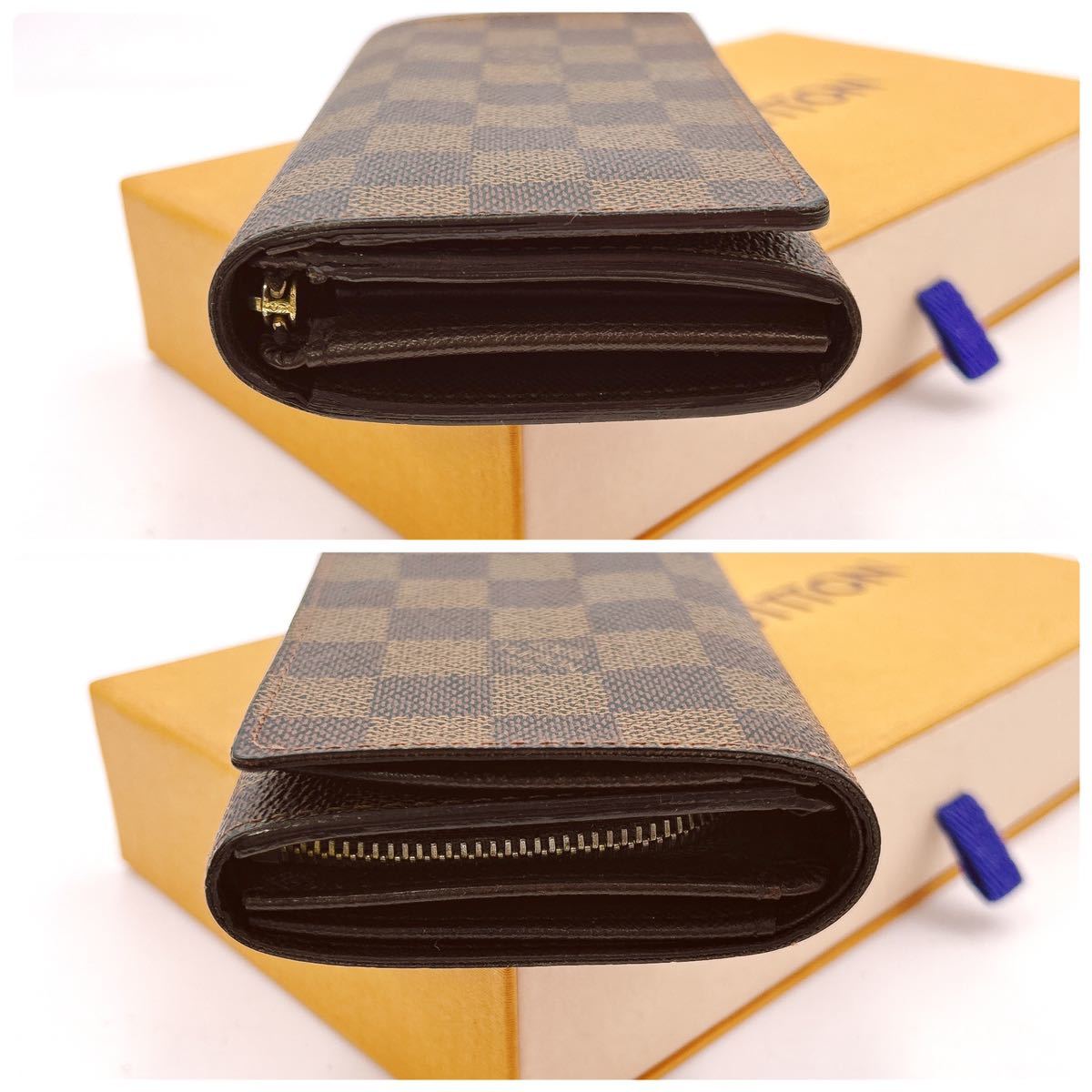 【A231103】★極美品★ LOUIS VUITTON ダミエ ポルトモネ・ビエ　トレゾール　L字ファスナー財布 カードポケット付きN61730/CA4028_画像8