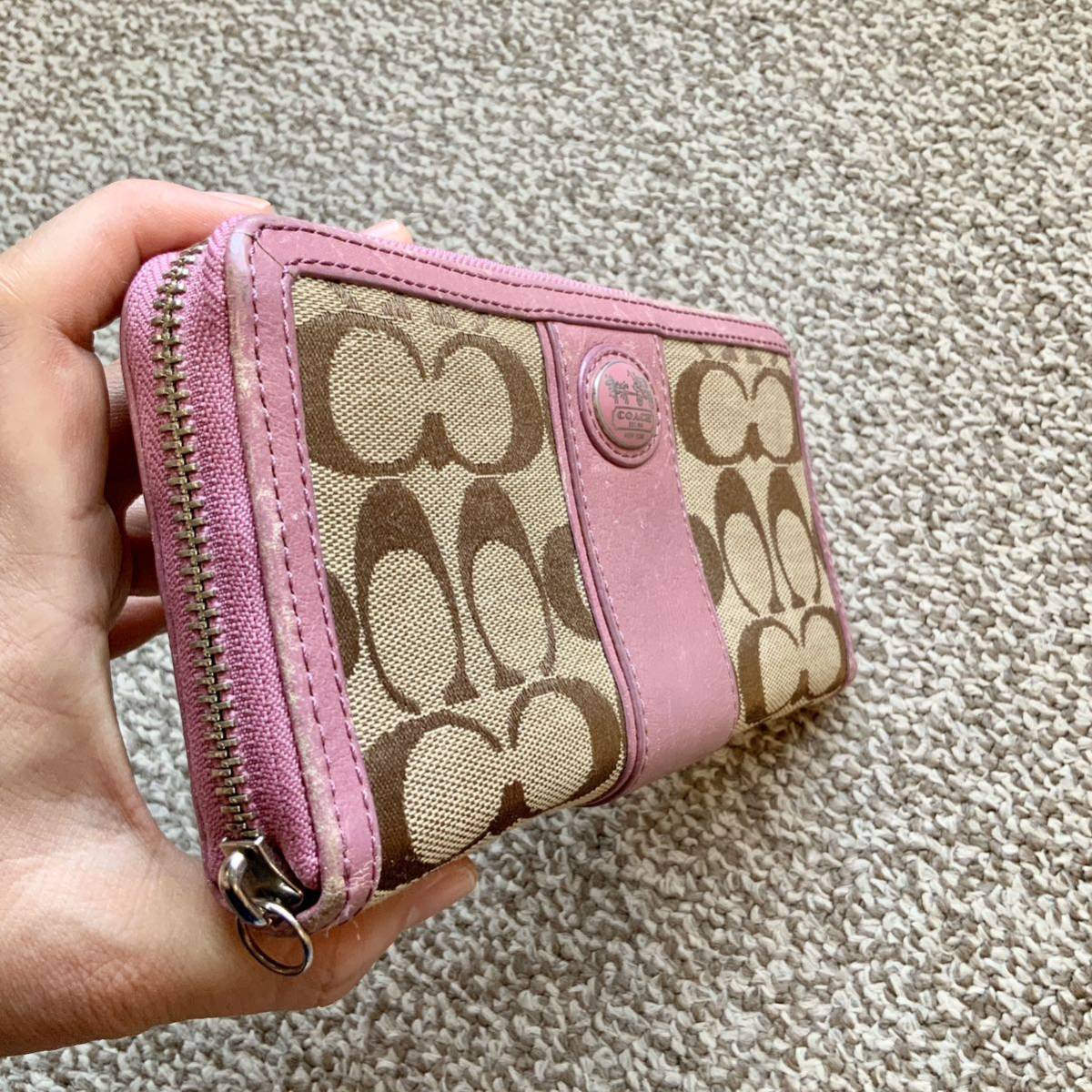 【送料無料】COACH コーチ 長財布 本革 レザー ウォレットP_画像3