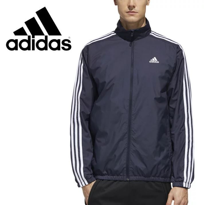 ★アディダス adidas 新品 メンズ 裏起毛 マストハブ 3ストライプス トレーニング ウインド ジャケット 紺 [GE0407-XO] 二 零★QWER★_画像2