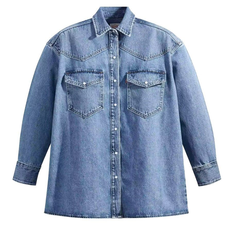 ★リーバイス Levis 新品 レディース 定番 カジュアル デニム 長袖 シャツ ジャケット Gジャン Lサイズ [A3373-0004-JL]一 二 弐★QWER★_画像4