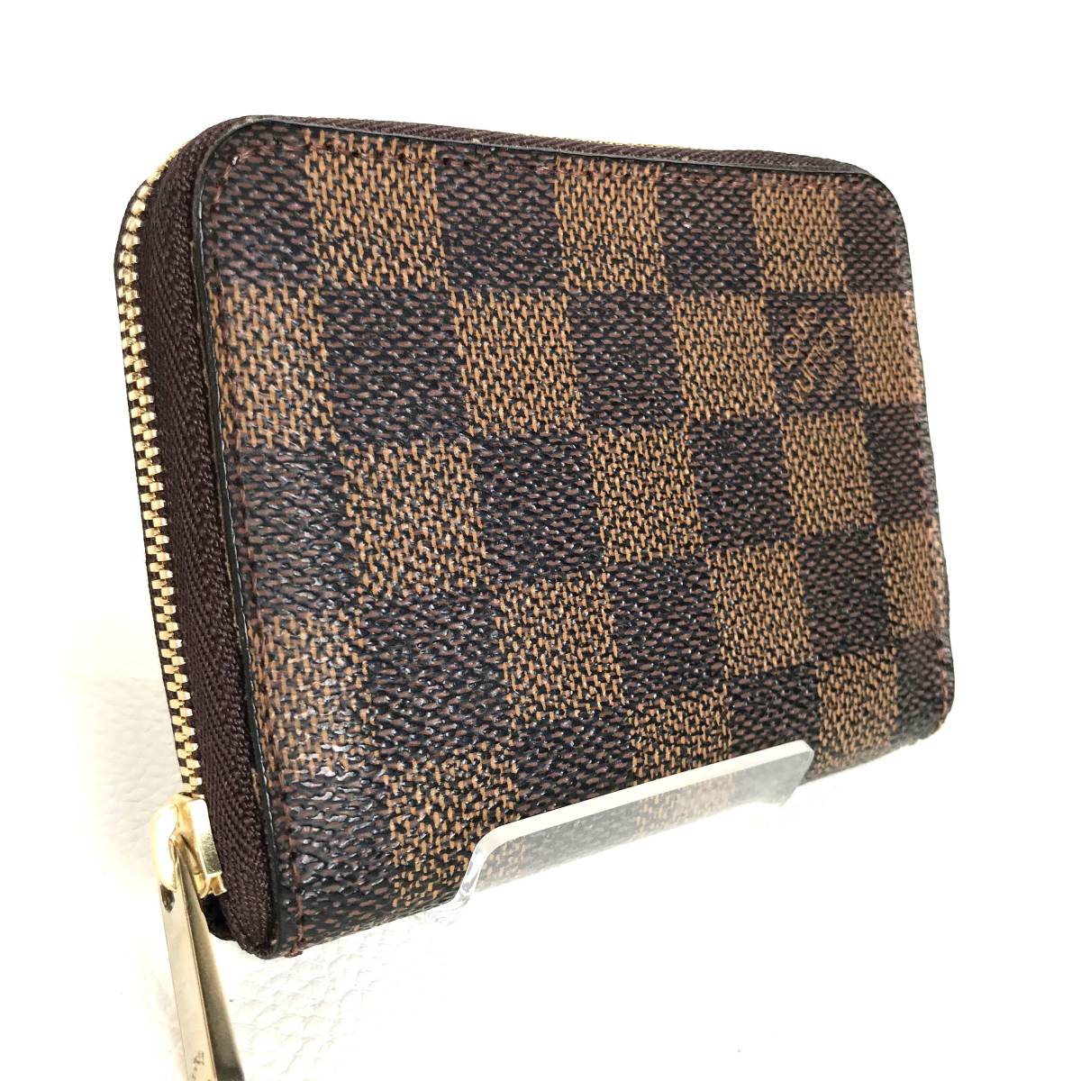 本物保証 1円~ 美品 LOUISVUITTON ダミエ エベヌ ジッピー コインパース 男女 ラウンドファスナー コンパクト ミニ財布 ルイヴィトン YAM1_画像1