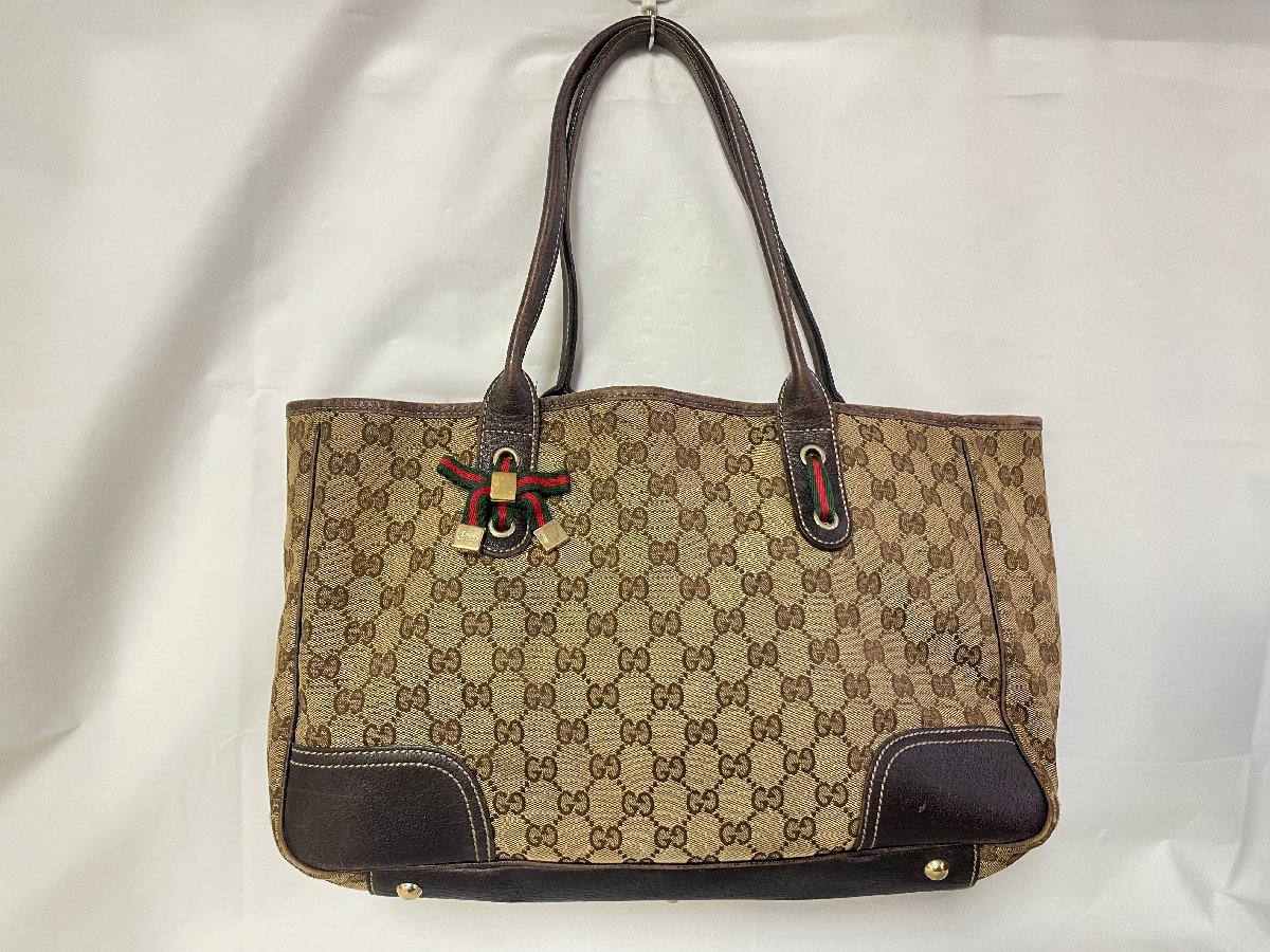 KK0512-80I　ゆうパック着払い　GUCCI　シェリーライン　トートバッグ　163805　鞄　グッチ　肩掛け鞄_画像1