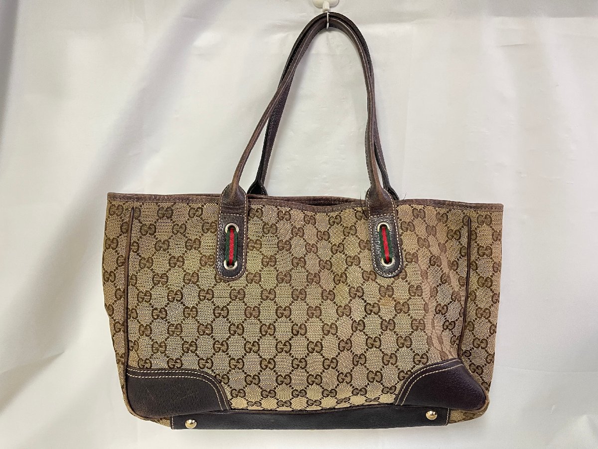 KK0512-80I　ゆうパック着払い　GUCCI　シェリーライン　トートバッグ　163805　鞄　グッチ　肩掛け鞄_画像3