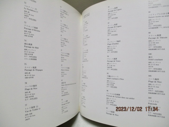 図録  『青山義雄 展 地中海感性の詩人   油彩109点+デッサン30点』    神奈川県立近代美術館    1988年の画像9