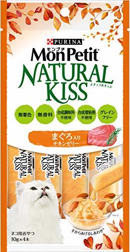 モンプチ 猫用おやつ ナチュラルキッス まぐろ入りチキンゼリー (10g x 4本)×5袋 (まとめ買い)_画像1