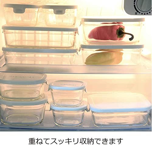 iwaki イワキ 保存容器 パック&レンジ 浅型 S ミニ 450ml ホワイト 冷凍 オーブン レンジ 可能_画像5