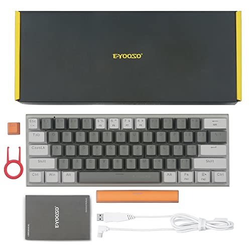 e元素メカニカルキーボード61キー 赤軸を採用のゲーミングキーボード 黄色のLEDバックライト付き 60％小型コンパクトキーボード USB有線英_画像9