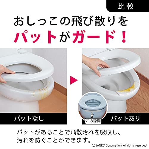 サンコー トイレ 汚れ防止 パット おしっこ吸うパット 100コ入 掃除 飛び散り 臭い対策 ホワイト リーフ箱 日本製 AA-28 6×17c_画像6