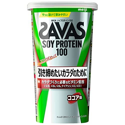 明治 ザバス(SAVAS) ソイプロテイン100 ココア味 224gの画像1