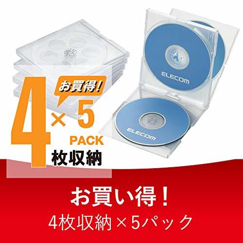  Elecom DVD BD CD case plastic case standard type 4 pcs storage 5 sheets pack clear CCD-JSCNQ5CR