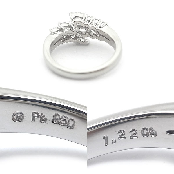 [ зеленый магазин ломбард ] Mikimoto бриллиантовое кольцо 1.22ct Pt950[ б/у ]