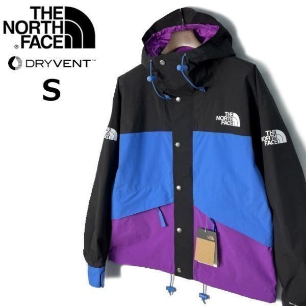 残① 1円～!売切!【正規新品】THE NORTH FACE 86 RETRO MOUNTAIN JACKET マウンテンジャケット US 1986 復刻 撥水 登山(S)黒 青 180915-130_画像3