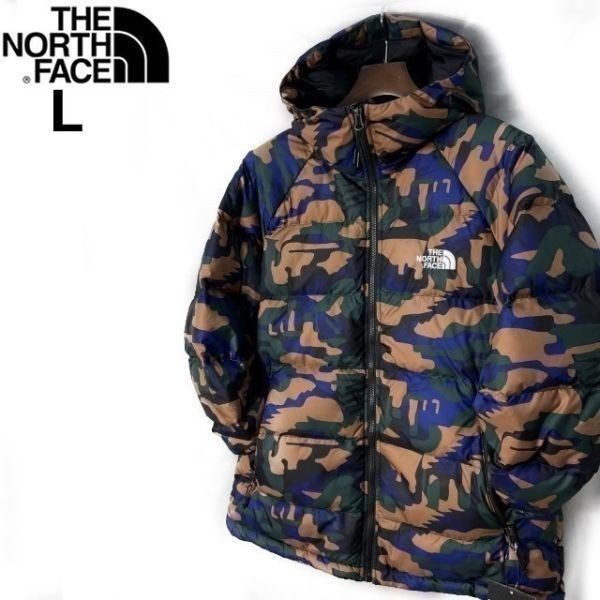 1円～!売切!【正規新品】THE NORTH FACE PRINTED HYDRENALITE HOODIE ダウンジャケット US限定 軽量 最新モデル(L)茶 黒 迷彩柄 190122-130_画像2