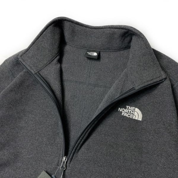 1円～!売切!【正規新品】THE NORTH FACE◆TEXTURED CAP ROCK 1/4 ZIP PULLOVER フリース 厚手ニット US限定 ロゴ刺繍(XL)グレー 181024-33_画像6