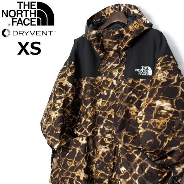 1円～!売切!【正規新品】THE NORTH FACE 86 RETRO MOUNTAIN JACKET マウンテンジャケット US限定 1986 復刻 DRYVENT(XS)茶 総柄180915-135_画像3