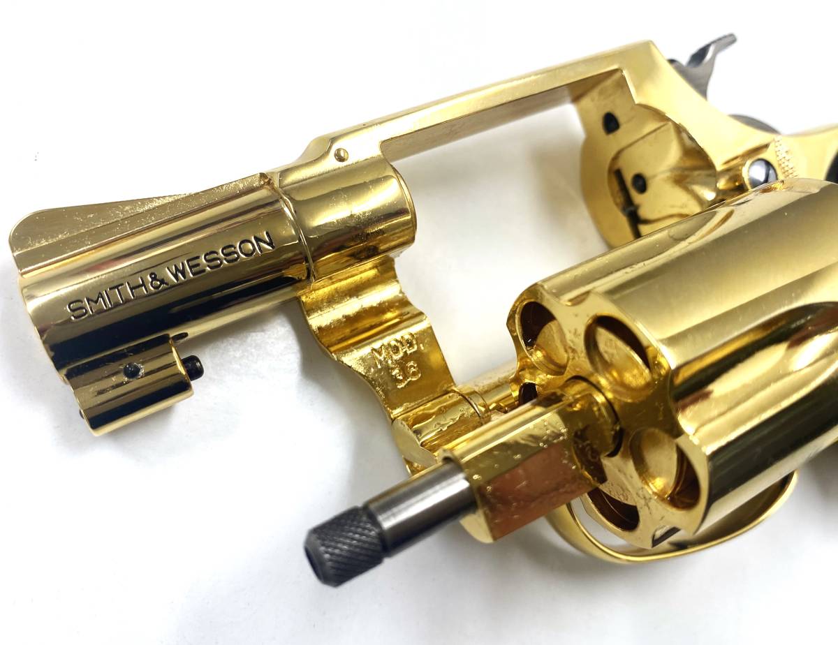 【 コクサイ 】 S&W M36 NEW チーフスペシャル モデルガン 24K アルタモント実銃木製グリップ 未発火 金属モデルガン SMG ■ 中古良品_画像8