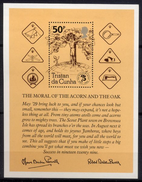 toli Stan *da* Koo nya( Cook various island ) stamp [the moral of the acorn and the oak]